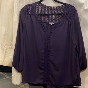 3/4 Sleeve Purple Blouse